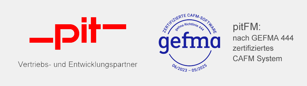 Das CAFM System pit-FM von pit-cup ist nach GEFMA 444 zertifiziert