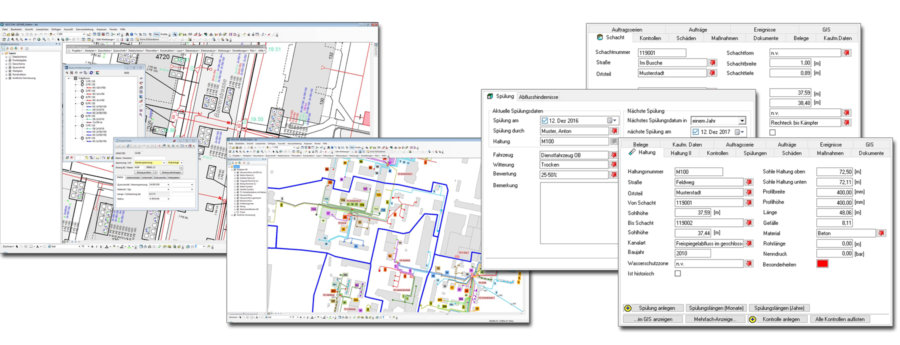 GIS Software für Leitungsnetze: Kanal, Wasser, Gas, Fernwärme, Strom und Telekommunikation - CAD und CAFM Anbindung